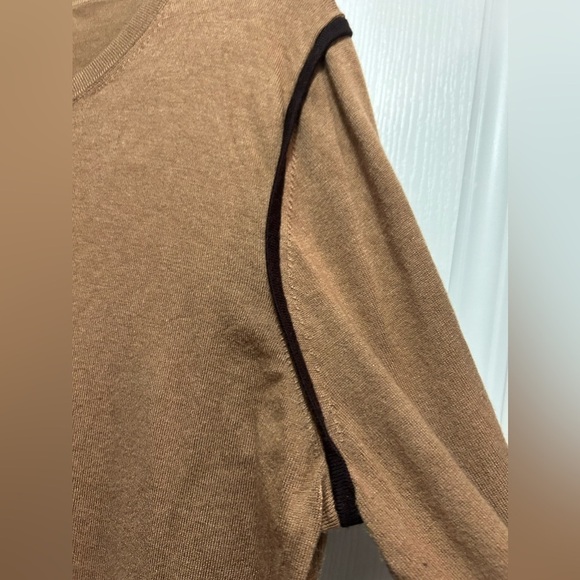 Anne Klein button down women’s XL Cardigan sweater brown contrast trim - Picture 9 of 15